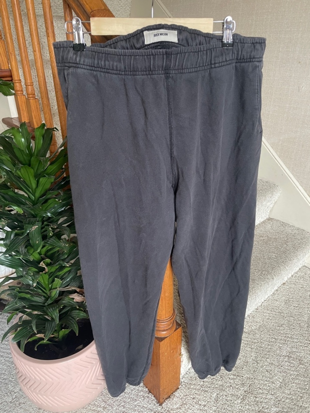 Buck Mason Charcoal Black Jogger Sweatpants XL